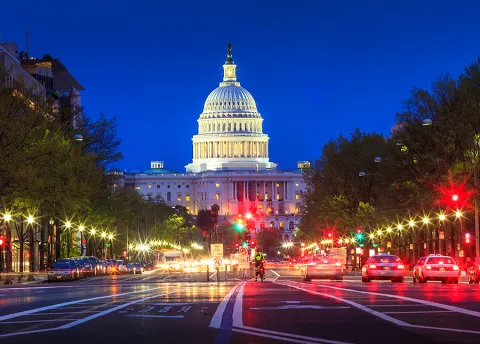 capitol building from downtown street view