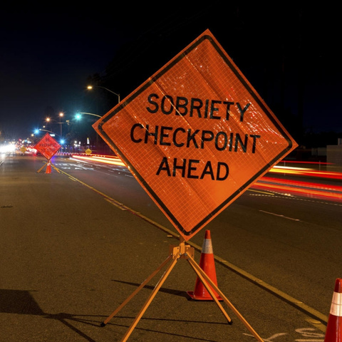 Sobriety checkpoint on street