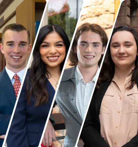 Glenn College students Ryan Doucette, Lauren Gonzalez, Clovis Westlund and Ruby Lobert.