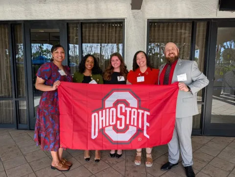 Ohio State Service to Service students, Adreana Freeman-Irons (MPAL) Erika Hidalgo (MPAL) Emily Doucette (BA-MPA), Kira Ranae Johnson (MPAL), and Joshua Davis (BA-MPA).
